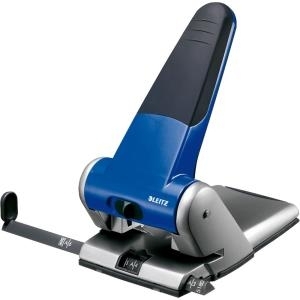 LEITZ Registraturlocher 5180, Stanzleistung: 65 Blatt, blau Extrastarker Registraturlocher, mit Anschlagschiene bis (5180-00-35)