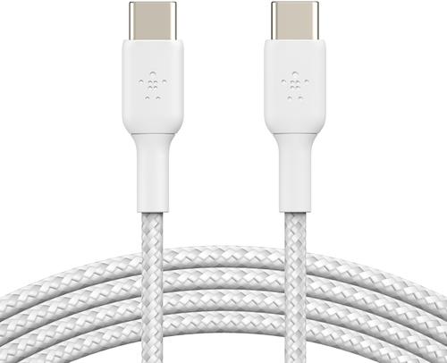 Belkin CAB004BT1MWH2PK cavo USB 1 m USB 2.0 USB C Bianco (USB-C TO USB-C BRAIDED PVC WHT 1M X2)