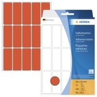 Herma - Etichette adesive permanenti - Red - 20 x 50 mm 480 etichette (32 foglio x 15) (2412)