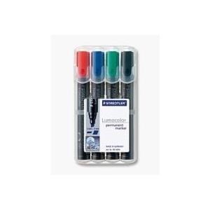 Marcatori punta a scalpello Staedtler Lumocolor permanent marker 350 astuccio da 4 pezzi - 350 WP4