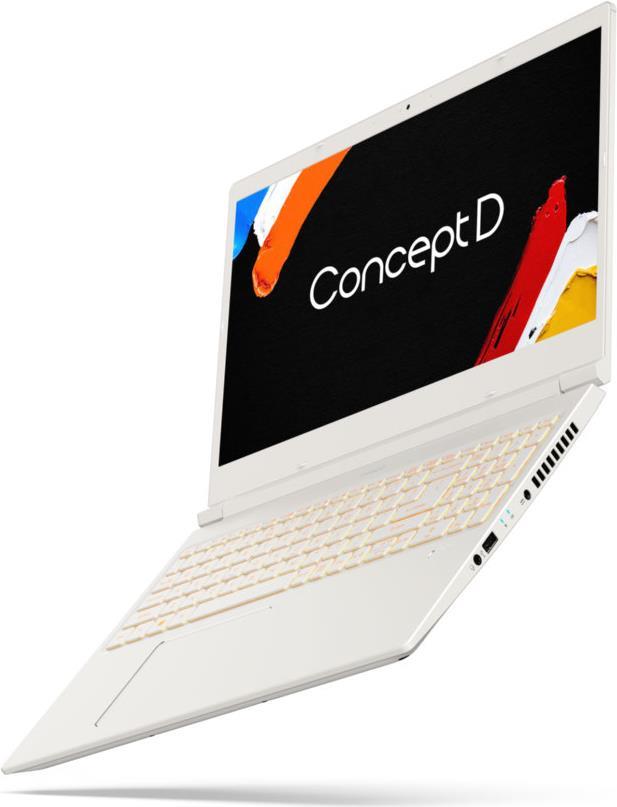 Acer ConceptD 3 Pro CN315-71P-769Y - Core i7 9750H / 2.6 GHz - Win 10 Pro 64-Bit - 16 GB RAM - 512 GB SSD - 39.62 cm (15.6) IPS 1920 x 1080 (Full HD) - Quadro T1000 - Bluetooth, Wi-Fi - weiß - kbd: Deutsch (NX.C58EG.001)
