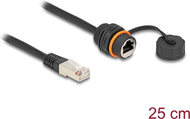 Cavo Delock da spina RJ45 a presa RJ45 Cat.6A per installazione con filettatura M20