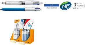 BIC Druckkugelschreiber 4Colours Original & 3+1, im Display für die Theke, im Doppel-Tubo-Display aus stabilem Karton, - 1 Stück (948445)