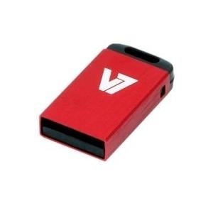 V7 VU28GCR-RED-2E - Nano USB-Flash-Laufwerk - 8GB - USB2.0 - Rot (VU28GCR-RED-2E)