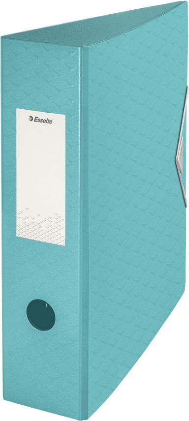 Esselte Ordner Colour'Ice, DIN A4, 82 mm, blau aus Polyfoam, mit Musterprägung, mit aufgeklebtem Rücken - 1 Stück (626217)