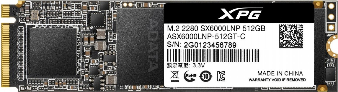 Adata Xpg Sx6000 Lite Ssd 512 Gb Intern M 2 2280 Asx6000lnp 512gt C