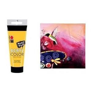 Marabu Acrylfarbe AcrylColor, gold, 100 ml samtmatt, gut deckend und vermalbar, schnell trocknend, - 1 Stück (120150084)