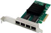 DIGITUS Scheda di rete Gigabit Ethernet a 4 porte, RJ45, PCI Express, Intel I350