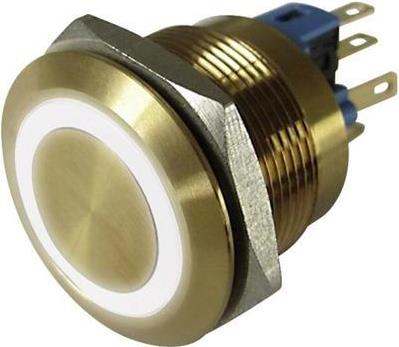 Conrad Vandalismusgeschützter Drucktaster 250 V/AC 3 A 1 x Aus/(Ein) GQ22-11E/W/12V/G IP65 tastend 1 St. (GQ22-11E/W/12V/G)