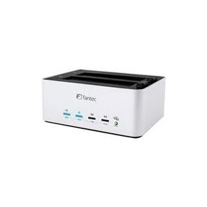 FANTEC AluDOCK 2X - Speicher-Controller - 6,4 cm/8,9 cm gemeinsam genutzt (2.5 / 3.5 gemeinsam genutzt) - SATA 6Gb/s - 600MBps - USB3.0 - Silber (AluDOCK 2X)