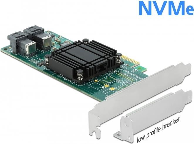 Delock Scheda PCI Express x8 a 2 x interni SFF-8643 NVMe - fattore di forma a basso profilo