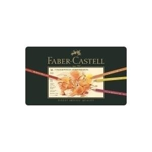 FABER-CASTELL Buntstifte POLYCHROMOS, 36er Metalletui für Künstler, rund, wisch- und wasserfeste Ölkreidemine (110036)