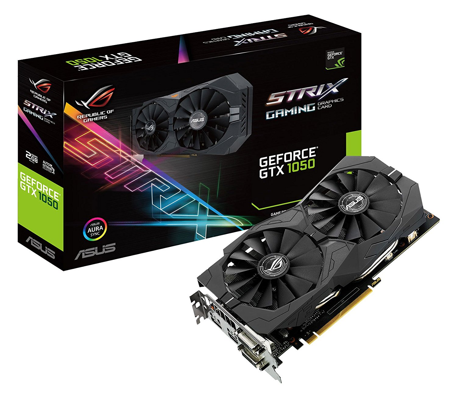 ASUS ROG STRIX-GTX1050-2G-GAMING - Grafikkarten - NVIDIA GeForce GTX 1050 - 2GB GDDR5 - PCIe 3.0 x16 - 2 x DVI, HDMI, DisplayPort (90YV0AD1-M0NA00)
