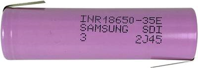 Samsung INR18650-35E Spezial-Akku 18650 Flat-Top, hochtemperaturfähig, hochstromfähig, Z-Lötfahne Li-Ion 3.6 V 3500 mAh (2J45)