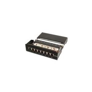 CAT 6 Patch Panel - shielded Class E - 482x44x109 mm - 8-port RJ45 - 8P8C - LSA - Black