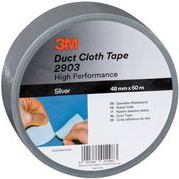 3M Scotch Gewebeklebeband 2903, 72 mm x 50 m, silber Stärke: 0,15 mm, aus Polyethylen auf Leinengewebe mit - 1 Stück (2903D7250S)