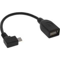 InLine - Micro-USB OTG Adapterkabel - Micro-USB Typ B (M) gewinkelt - USB Typ A (W) - 0,15 m (31606W)
