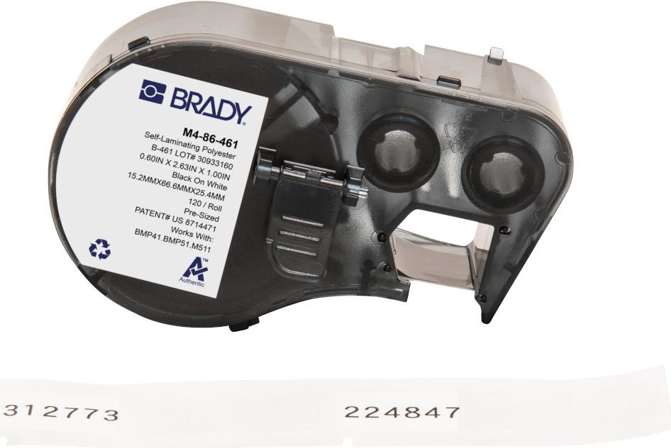 Brady M4-86-461 etichetta per stampante Nero Bianco Etichetta per stampante autoadesiva (BMP41/BMP51/BMP53/M511 Label - Printer