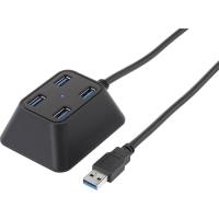 Hub USB 3.0 Renkforce a 4 porte con LED di stato "Desktop" nero (1295719)