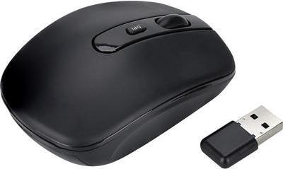 Renkforce Funk-Maus Infrarot Silent Integriertes Scrollrad Schwarz (rf-silent/m-01)