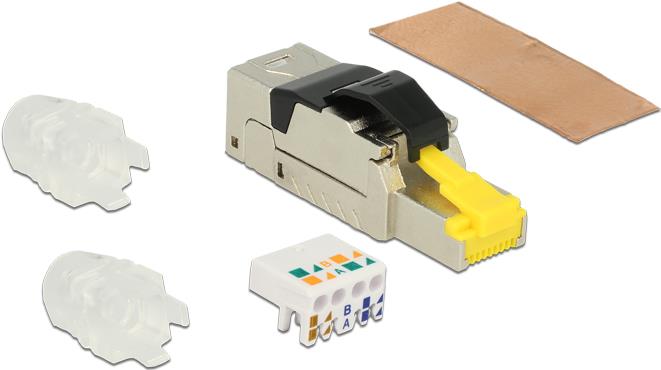 Anschlsse 1 x RJ45 Stecker Kabelfhrung 180 Geschirmt (STP) Cat.8 Spezifikation Material Zink Druckguss Belegung nach TIA-5