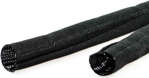 VALUE Gewebeschlauch SNAP für Kabelbündelung, schwarz, 25m 25m (19.08.3155)