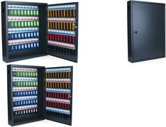pavo Schlüsselkasten Deluxe, für 80 Schlüssel, dunkelgrau aus Stahl, matt, seitliche Schlüssel-Einwurföffnung, - 1 Stück (8047208)