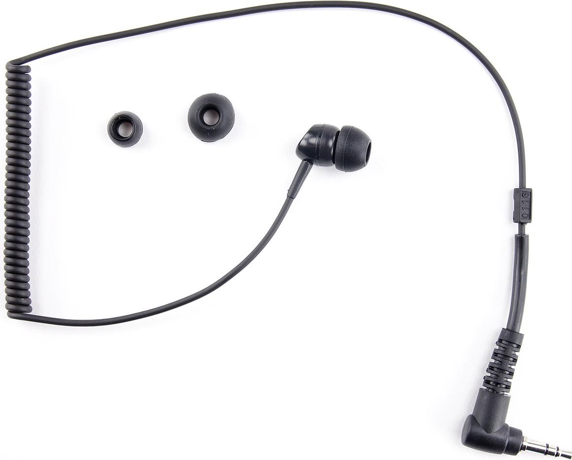 Stop Noise einseitiger Ohrhörer mit Wendelkabel und 3,5 mm Winkelstecker (3 polig) zum Anschluss z.B. an Mikrofon/PTT-Kombination (B16719) (2.131.11.6)