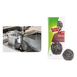 Scotch-Brite Edelstahl-Spirale groß scheuerstarke Edelstahlspirale, optimal zur Reinigung von Töpfen und Pfannen aus Edelstahl, Aluminium,uvm. - 1 Stück (ISX3)