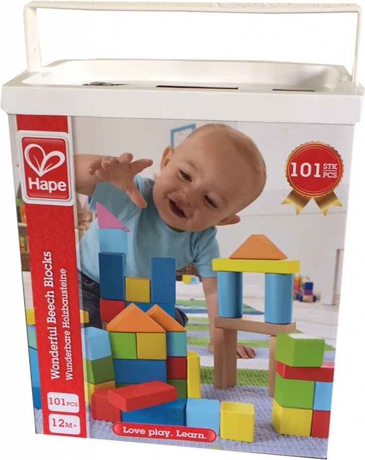 Hape Wooden blocks in a bucket of 101 pcs (8247)