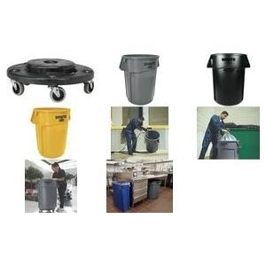 Rubbermaid Container BRUTE 166,5 Liter, aus PP, gelb runder Container mit Lüftungskanälen, ohne Deckel, hohe - 1 Stück (FG264360YEL)