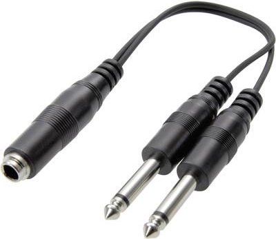 SpeaKa Professional Klinke Audio Y-Adapter 1x Klinkenstecker 6.35 mm - 2x