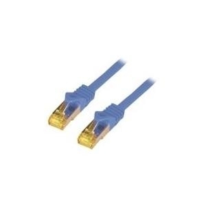 M-Cab 0.5m CAT7 S-FTP cavo di rete Blu 0,5 m S/FTP [S-STP] (CAT7 SFTP RJ45 LSZH 0.5M BLUE - 10GBIT RAW PATCH CABLE)