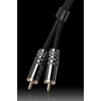 Anschlusskabel Audio, 2x Metallcinchstecker beidseitig, mit Verriegelung, vergoldete Kontakte, im Nylonmantel, schwarz, 10m, shiverpeaks® PREMIUM-Line (40110-10.0-SBN)