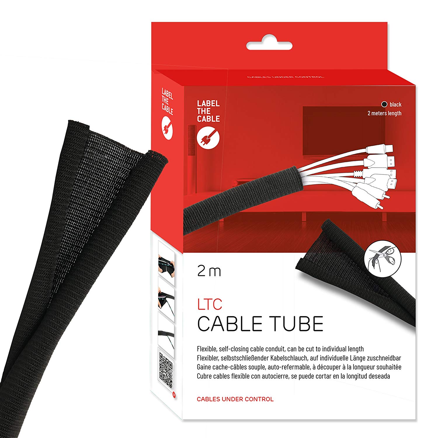 LABEL THE CABLE LTC CABLE TUBE - Kabelführungsrohr - Schwarz - 2 m (LTC5110)