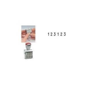 trodat Nummernstempel, 6-stellig, Abdruckmaße: 5 x 27 mm vernickeltes Metallgehäuse, Kunststoffräder zum Verstellen (51 1556)