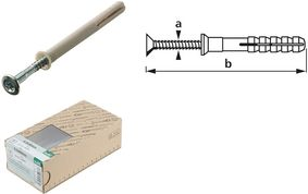 suki. Nageldübel, 6,0x60 mm, Nylon, grau, Inhalt: 50 Stück Dübel & Nagel, aus Kunststoff, im Karton - 1 Stück (3011353)