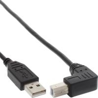 InLine - USB-Kabel - USB Typ A, 4-polig (M) - USB Typ B, 4-polig (M) - 5,0m - 90-Grad-Anschluss - Schwarz (34555U)