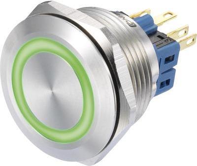 Conrad Drucktaster 250 V/AC 3 A 1 x Ein/(Ein) GQ28-11E/G/12V IP65 tastend 1 St. (GQ28-11E/G/12V)