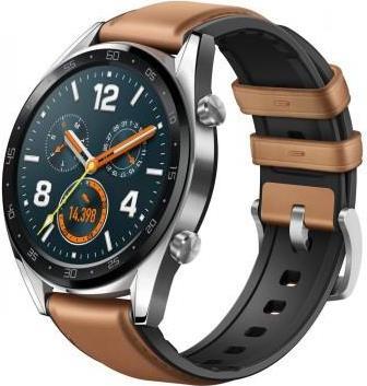 Watch GT Classic - 46.5 mm - Edelstahl - intelligente Uhr mit Riemen - Leder/Silikon - Sattelbraun - Bandgröße 140-210 mm - Anzeige 3.53 cm (1.39) - 128 MB - Bluetooth - 46 g Watch GT Classic - 46.5 mm - Edelstahl - intelligente Uhr mit Riemen - Leder/Silikon - Sattelbraun - Bandgröße 140-210 mm - Anzeige 3.53 cm (1.39) - 128 MB - Bluetooth - 46 g