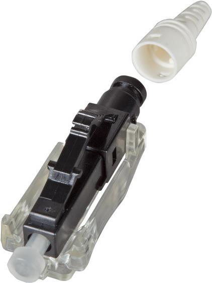 12er Set feldkonfektionierbare LC Steckverbinder OM2 schwarz, mit Faserhalter (53198.1)