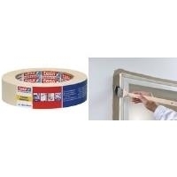 tesa Maler Krepp 4306 Premium Papierabdeckband, 30 mm x 50 m schwach gekreppt, speziell für Maleranwendungen im Innenraum - 10 Stück (04306-00005-03)