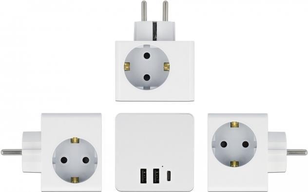 Anschlsse Eingang 1 x Stecker CEE 7/7 - Ausgang 3 x Steckdose CEE 7/3 mit Kindersicherung 2 x USB Typ-A Buchse 1 x USB Type-C B