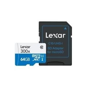 Lexar 64GB microSDXC - Schwarz - Blau - Weiß - Micro Secure Digital Extended Capacity (MicroSDXC) - SD - UHS-I (LSDMI64GB1EU300A)