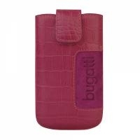 Bugatti BUGATTI SLIMCASE LEATHER CROCO UNISIZE ML (NEW IPHONE), Farbe: PINK/ Geprägtes Leder mit samtweichem Innenfutter. Mit EasyRelease Technik, Magnetverschluss und flacher Gürtelschlaufe./ (08102)