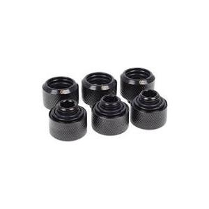 Alphacool 8748643 Nero (Alphacool Eiszapfen 16mm Deep Black Hard Tube Compression Fittings - Six Pack)