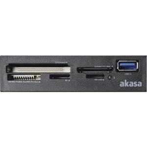 Akasa AK-ICR-27 lettore di schede USB 3.2 Gen 1 [3.1 Gen 1] Interno Nero, Grigio (Akasa USB 3.0 Multi Card Reader, Supports CF/