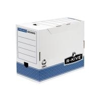 Fellowes Archiv-Schachtel R-Kive PRIMA, weiß-blau (B)200 mm aus 100% recycelter Karton, zu 100% wiederverwertbar (0028501)