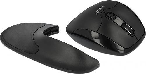 Delock Mouse ottico ergonomico a 5 pulsanti 2,4 GHz wireless con poggiapolsi - per destrorsi