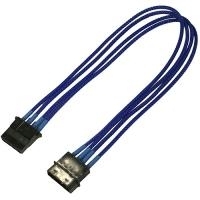 Nanoxia 4-Pin Molex Verlängerung - Spannungsversorgungs-Verlängerungskabel - Molex, 4-polig - Molex, 4-polig - 30cm - Blau (900200025)